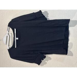 Nine West Women's Black Ruffled Sleeve Top